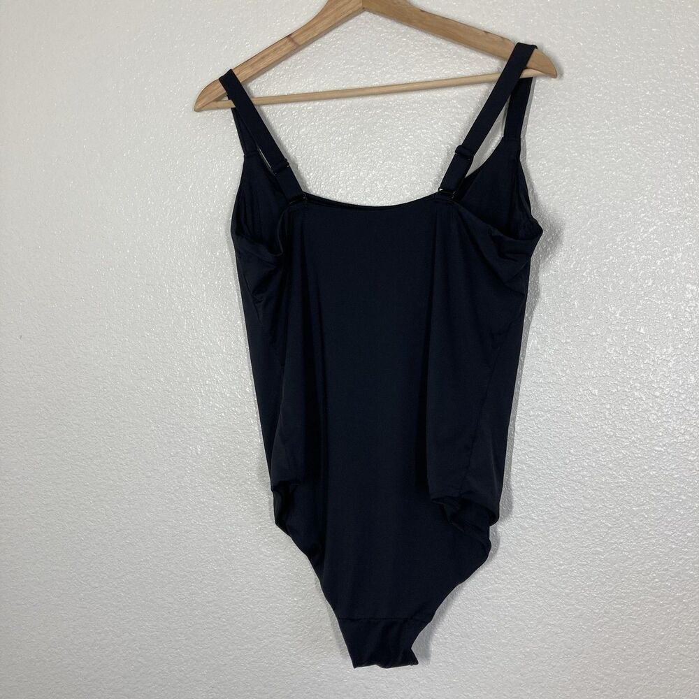 Knix One Piece Swimsuit Womens 2XL Black Tank Built In Bra Adjustable Strap